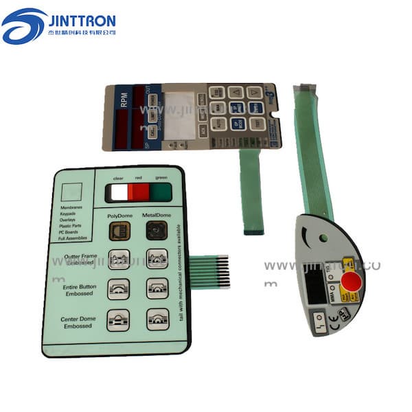 Standard membrane keypad with metal dome_ embossed buttons_ connector_ led and window ect_